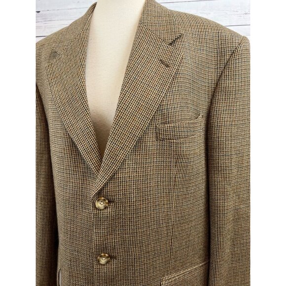 Oscar de la Renta Blazer Sport Coat 42R 42 Regular 100% Wool Lined Herringbone - Picture 5 of 12